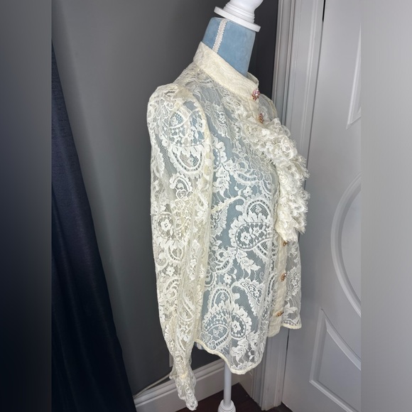 NWT ZIMMERMANN Lyrical Lace blouse Size 3 - Picture 3 of 7